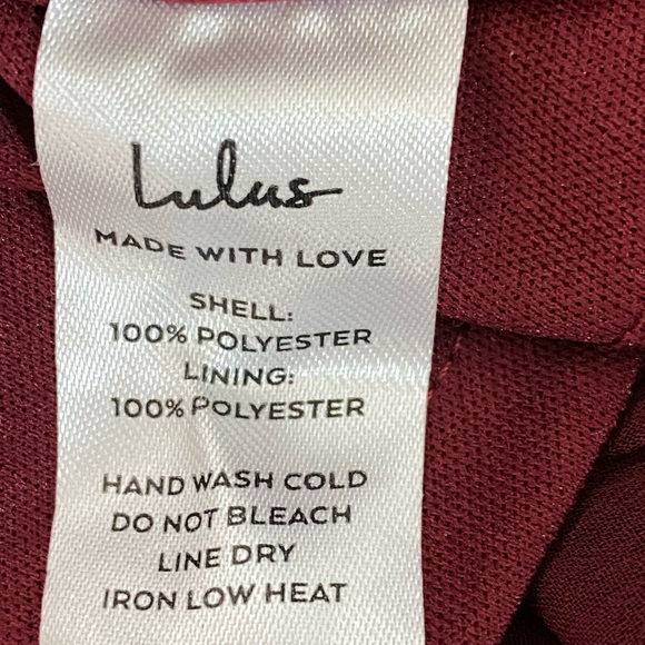 NWT Lulus Have Harmony Burgundy Swiss Dot Ruffled Faux Wrap Midi Dress Medium - Picture 11 of 13